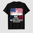 thumbnail image 1 of Unisex 9/11 25th Anniversary Never Forget Flag Graphic T-Shirt, Short Sleeve Shirt, 1 of 5