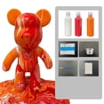 thumbnail image 1 of Unisex 9" DIY Create customize Art and Craft kit Non-Toxic Pour Over Acrylic Paint Bear Kit-White-Red-Orange, 1 of 11