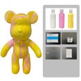 thumbnail image 1 of Unisex 9" DIY Create customize Arts and Crafts Non-Toxic Pour Over Acrylic Paint Bear Kit-White-Pink-Yellow, 1 of 11