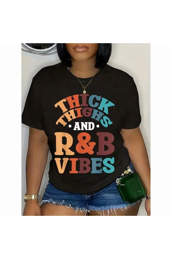 Unisex 90's R&B Vibes Graphic T-Shirt, Thick Thighs Retro R&B Tee, Body Positivity Casual Top for Men & Women