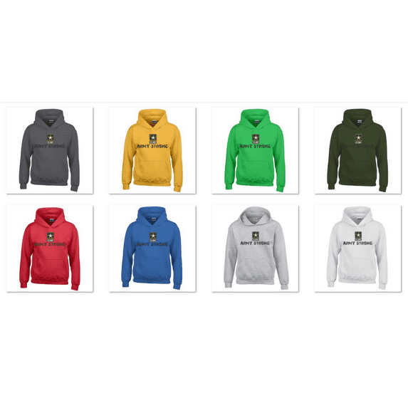 Unisex ARMY STRONG Star Logo HOODIE US Military Army Forces Hoodie Long Sleeve Soft and Comfy Hoodie, Lightweight Hoodie Size Medium Color Military Green