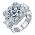 thumbnail image 1 of Unisex Adjustable 5 Carat Moissanite Ring White Gold, 1 of 7