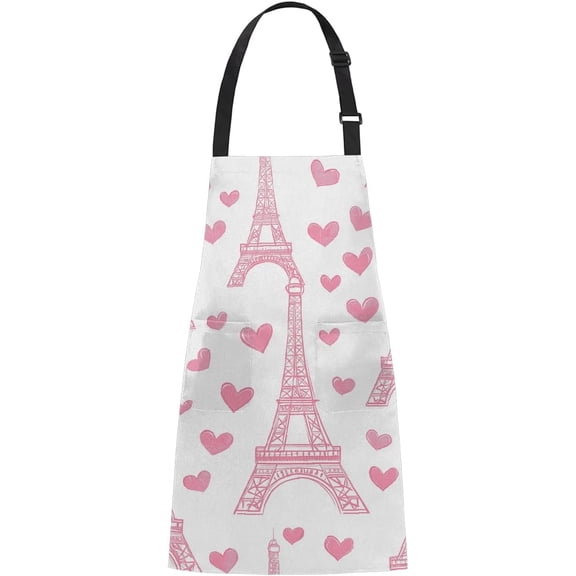 Unisex Adjustable Apron with Pockets - Water-Resistant Kitchen Cooking Apron for Women & Men, 29x26 Inches