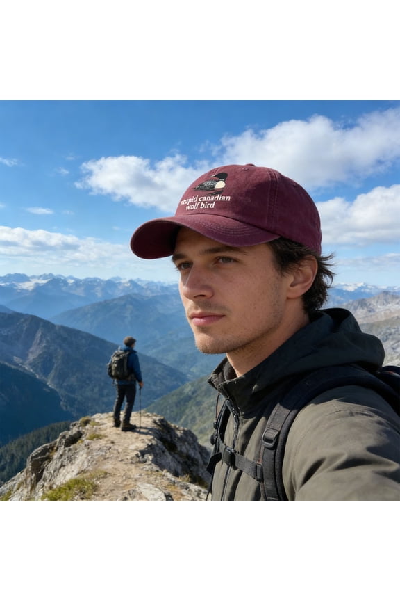 Unisex Adjustable Baseball Cap Wolf Bird Graphic Outdoor Sun Protection Ventilated Hats for Hiking Running