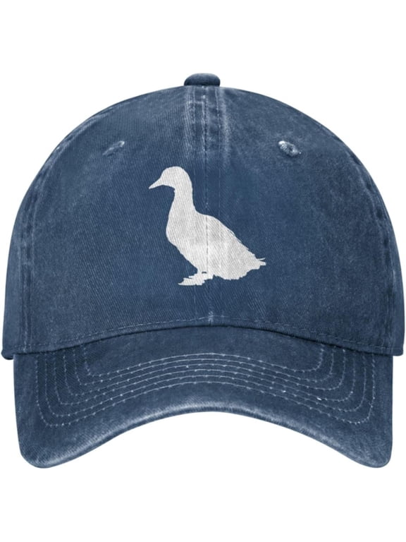 Unisex Adjustable Baseball Cap with Duck Mallard Bird Pattern Denim Fabric Snapback Hunting Hat