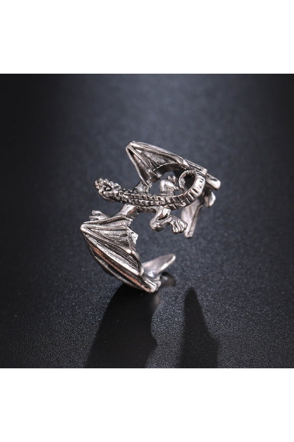 Unisex Adjustable Bat Couple Ring: Fashionable European And American Punk Style Alloy Geometric Ring For Couples