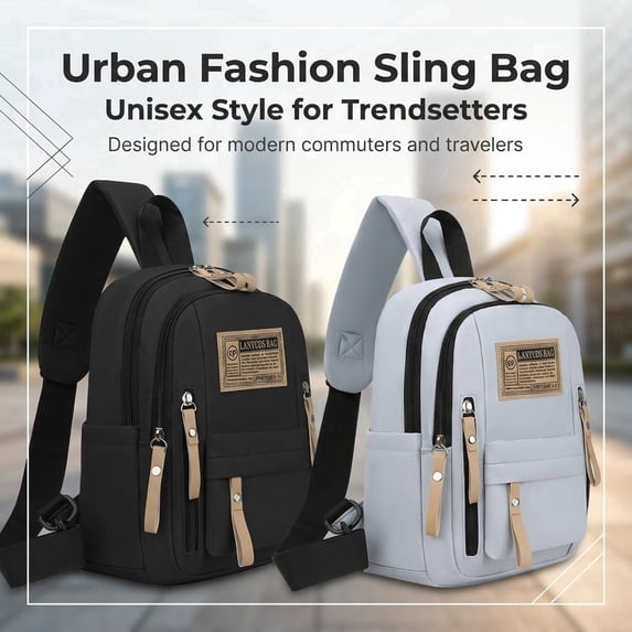 Unisex Adjustable Crossbody Sling Bag, Compact Chest Shoulder Pack Ideal for Travel, Outdoor Activities, and Everyday Essentials(Black)
