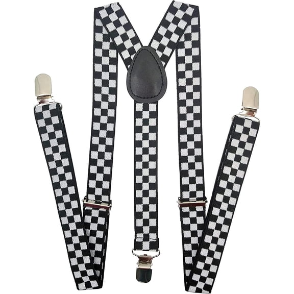 Unisex Adjustable Elastic Y Back Style Suspenders With Strong Metal Clips