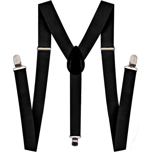 Unisex Adjustable Elastic Y Back Style Suspenders With Strong Metal Clips