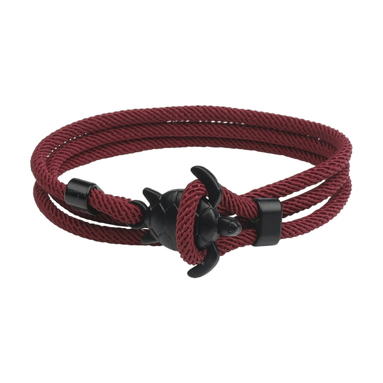 Unisex Adjustable Milan Cord Rope Turtle Wrap Bracelet for Men and