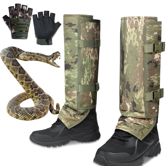 Unisex Adjustable Outdoor Snake-Resistant Leg Gaiters, Snake-Proof Leg Guards, Adjustable, for Hunting, Hiking & Yard Work