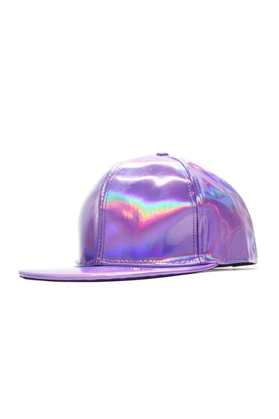 Unisex Adjustable Shiny Holographic Leather Baseball Cap Rainbow Reflective Hip Hop Rave Hat Metallic Casual Cap Bone Casquette ,Beautiful Craftsmanship