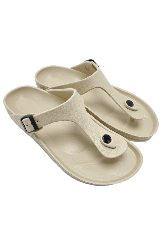 Unisex Adjustable Thong Sandals, Lightweight Slip On Casual Beach Flip Flops