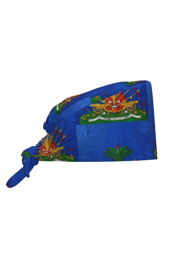 Unisex Adjustable Working Cap Coat Arms Of ?haitians Elastic Tie-Back One Size
