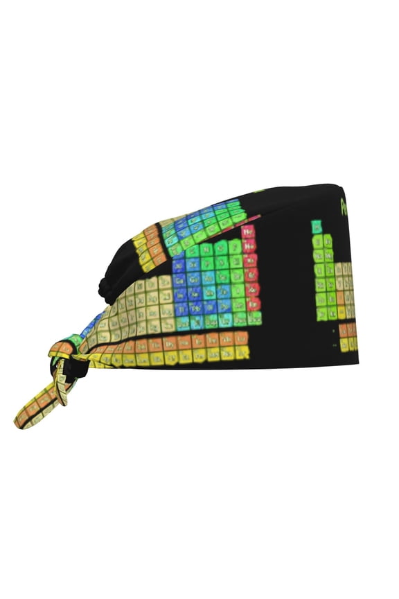 Unisex Adjustable Working Cap Periodic Table Of Elements Chemistry Elastic Tie-Back One Size