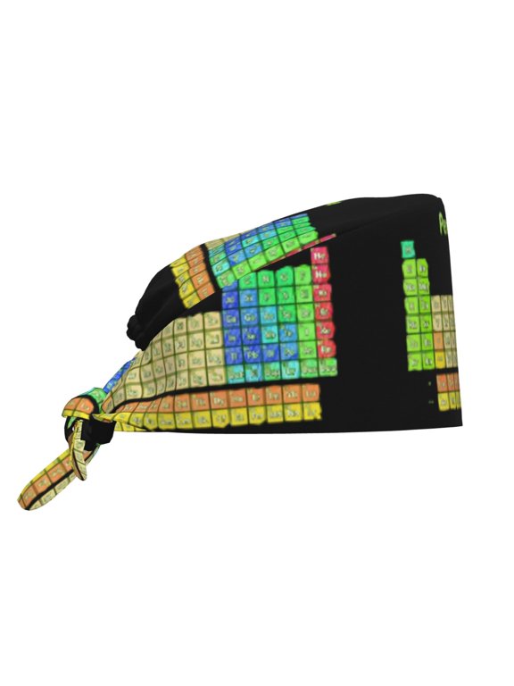 Unisex Adjustable Working Cap Periodic Table Of Elements Chemistry Elastic Tie-Back One Size