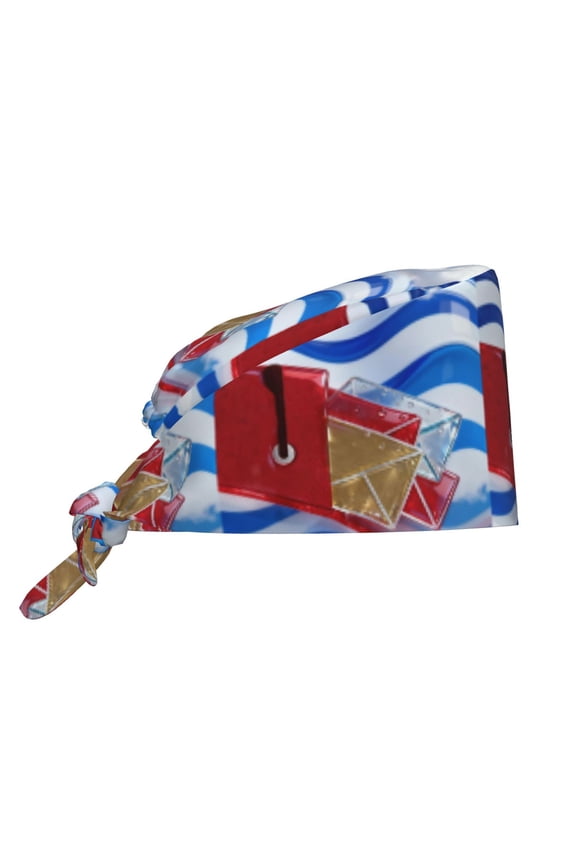 Unisex Adjustable Working Cap Postal Worker Us Flag Elastic Tie-Back One Size