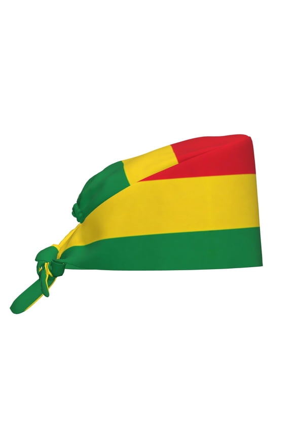 Unisex Adjustable Working Cap Reggae Flag Elastic Tie-Back One Size
