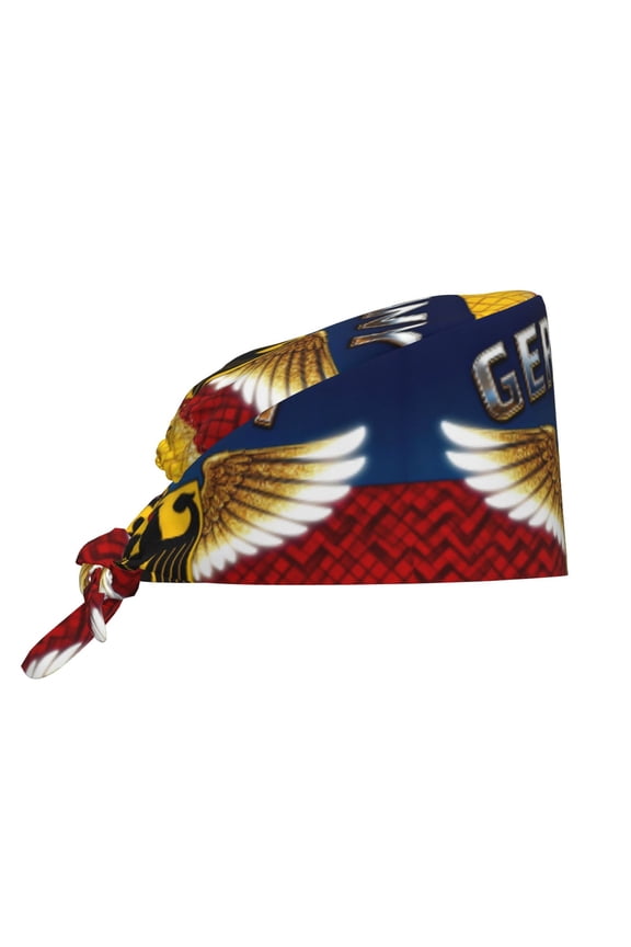 Unisex Adjustable Working Cap Retro German Flag With German Elastic Tie-Back One Size