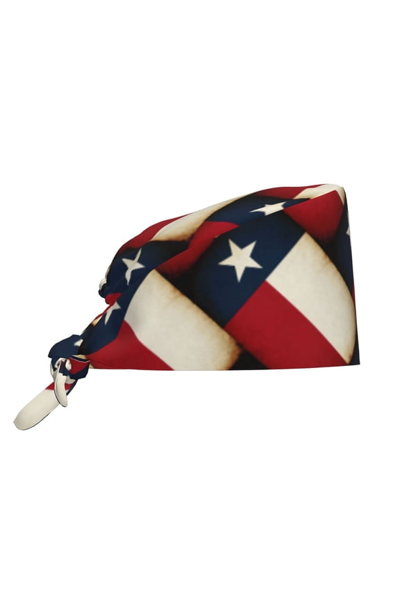 Unisex Adjustable Working Cap Us Flag Texas Elastic Tie-Back One Size
