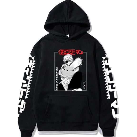 Unisex Adult Anime Character Printed Cotton-Blend Pullover Hoodie