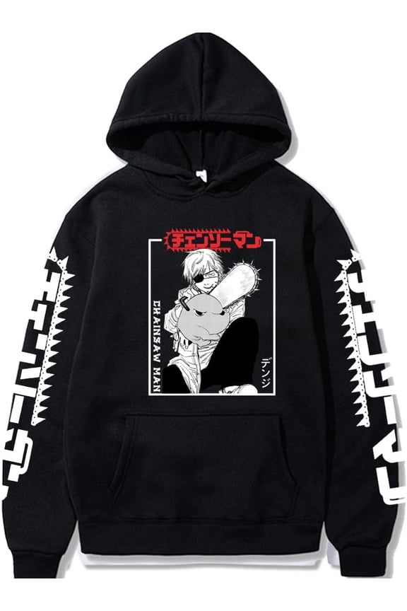 Unisex Adult Anime Character Printed Cotton-Blend Pullover Hoodie