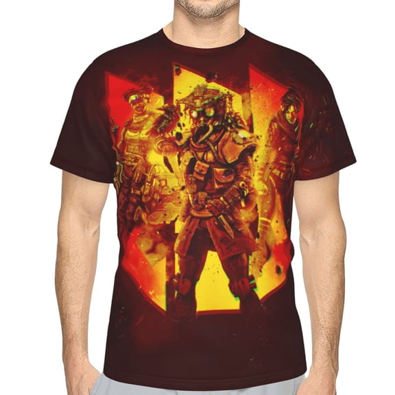 Unisex Adult Apex Legends T-Shirts, 3D Graphic Novelty Shirts Crewneck Short Sleeve Tees for Men Women