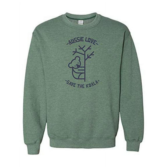 Unisex Adult Aussie Love Save The Koala Crew Neck Sweatshirt-Vintage Dark Green-Medium