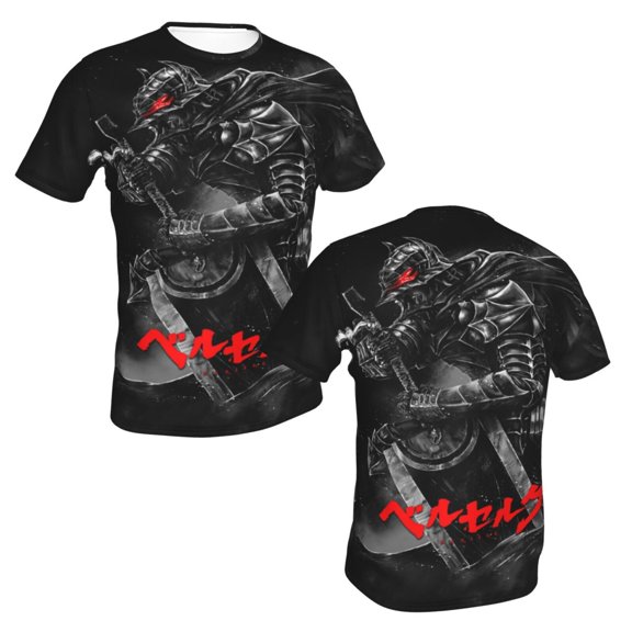 Unisex Adult Berserk T-Shirts, 3D Graphic Novelty Shirts Crewneck Short Sleeve Tees for Men Women