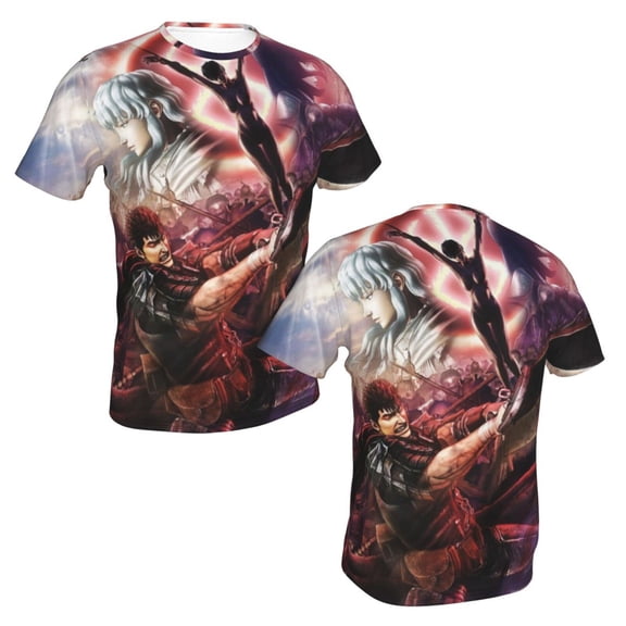 Unisex Adult Berserk T-Shirts, 3D Graphic Novelty Shirts Crewneck Short Sleeve Tees for Men Women