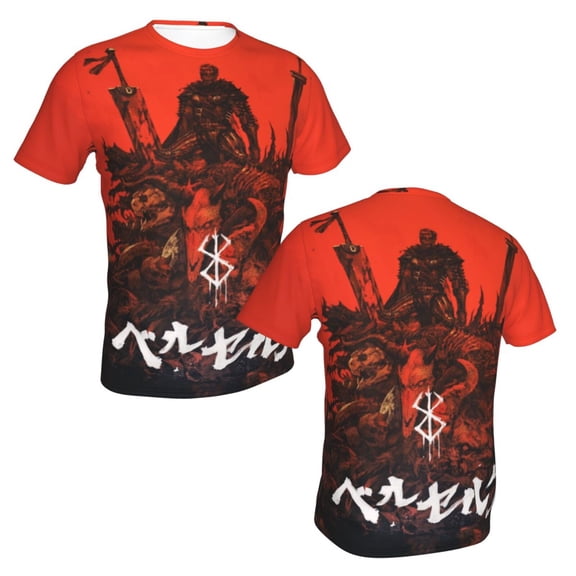 Unisex Adult Berserk T-Shirts, 3D Graphic Novelty Shirts Crewneck Short Sleeve Tees for Men Women