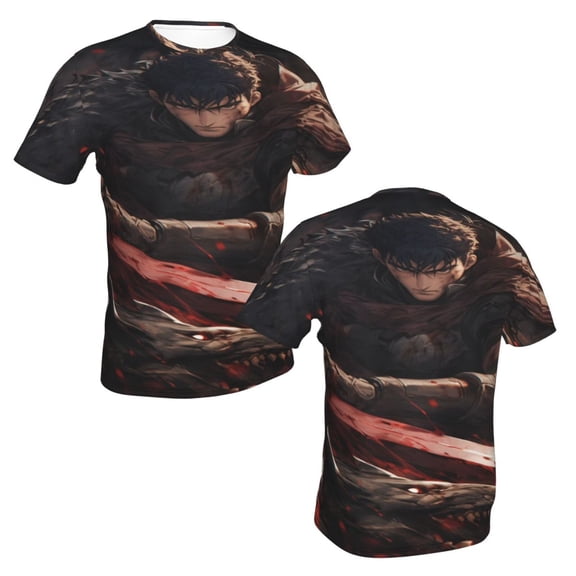 Unisex Adult Berserk T-Shirts, 3D Graphic Novelty Shirts Crewneck Short Sleeve Tees for Men Women
