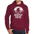 thumbnail image 1 of Unisex Adult Bigfoot Saw Me Funny Hoodie Sweatshirt, Small Cardinal, 1 of 3