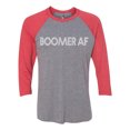 thumbnail image 1 of Unisex Adult Boomer AF Funny Raglan Short Sleeve T-shirt-Vintage Red/Premium Heather-large, 1 of 4