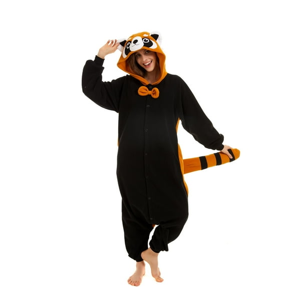 Unisex Adult CANASOUR Red Panda Onesie Polyester Animal Pajamas Funny Christmas Cosplay Sleepwear