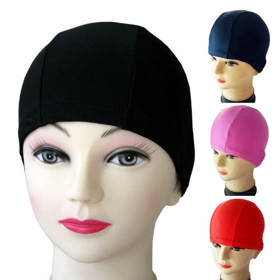 Unisex Adult Children Polyester Swim Cap Waterproof Swimming Hat Durable Non-Slip Swimming Pool Cap Elastic Swimming Cap for Long and Short Hair