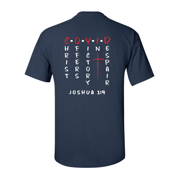 Unisex Adult Christ Offers Victory In Despair Virus Anagram Short Sleeve T-shirt-Navy-5xl