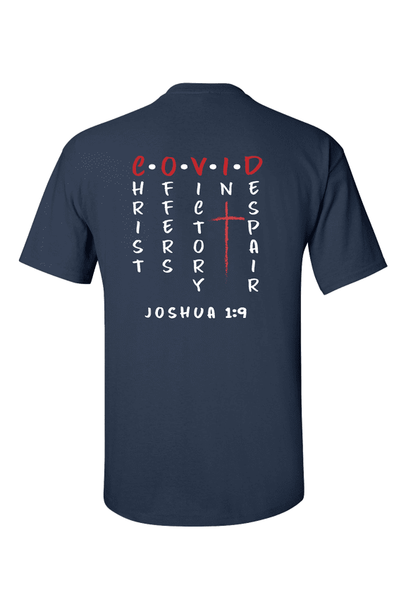 Unisex Adult Christ Offers Victory In Despair Virus Anagram Short Sleeve T-shirt-Navy-medium