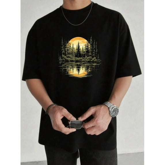 Unisex-Adult Classic Fit Short Sleeve-Shirt Black Small Men's-Shirt Graphic Tees Crop Tops Outfits Tops-Shirt