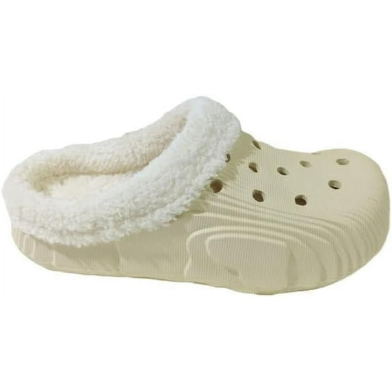 Unisex-Adult Classic Lined Clog, Slip On Warm House Slippers Winter Garden Shoes, Indoor Outdoor Furry Platform Clogs for Men and Women