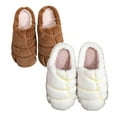 thumbnail image 1 of Unisex Adult Concha Slippers Memory Foam Casual, Round Toe (Coffee 1PCS & White 1PCS 43), 1 of 5