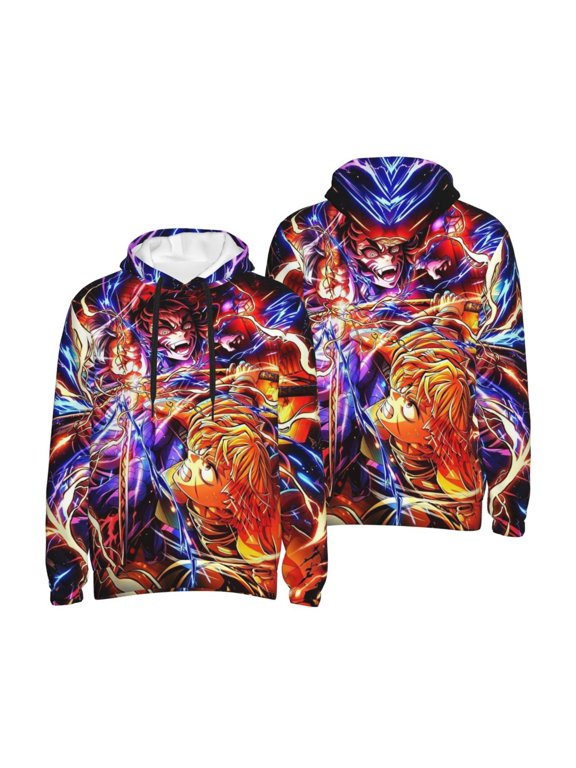 Unisex Adult Demon Cartoon Zen-It-Su Anime Sla-y-er Hoodie with Pocket Cartoon Printed Pullover Hooded Sweatshirt For Men Women