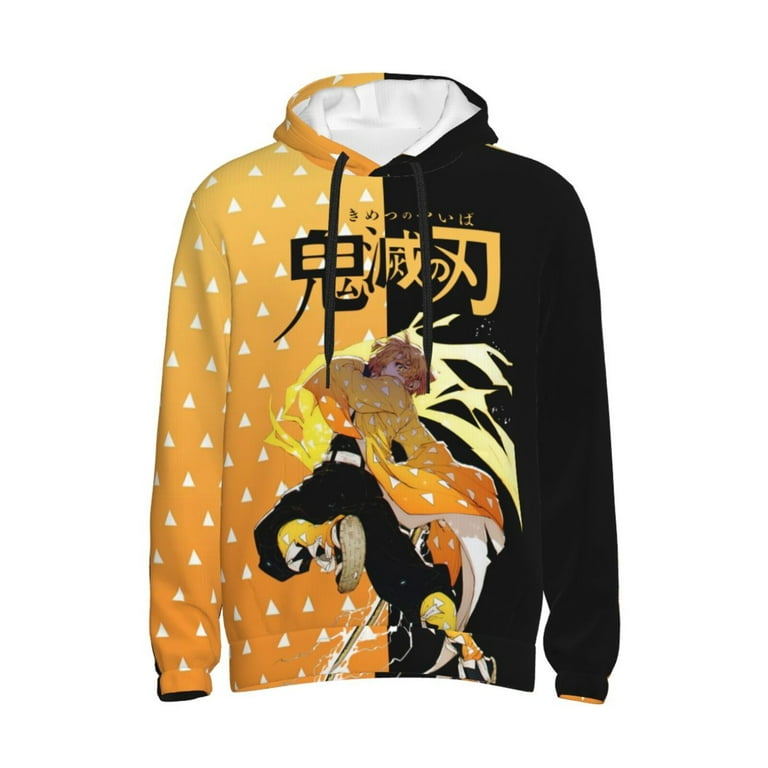 Unisex Adult Demon Slayer Zenitsu Pullover Hoodie Novelty