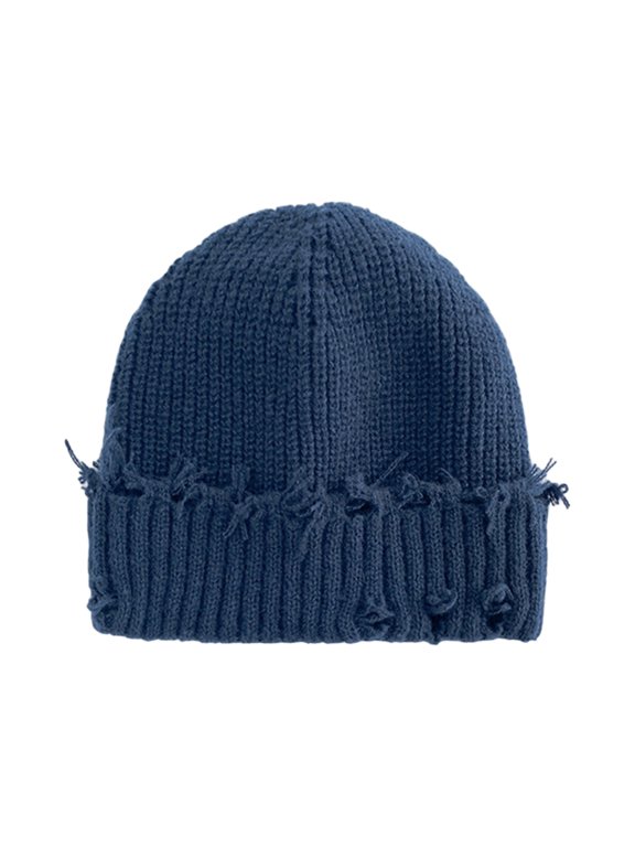 Unisex Adult Distressed Knit Beanie, Winter Y2K Punk Goth Slouch Hat,One Size