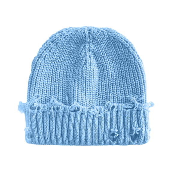 Unisex Adult Distressed Knit Beanie, Winter Y2K Punk Goth Slouch Hat,One Size