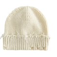 thumbnail image 1 of Unisex Adult Distressed Knit Beanie, Winter Y2K Punk Goth Slouch Hat,One Size, 1 of 3