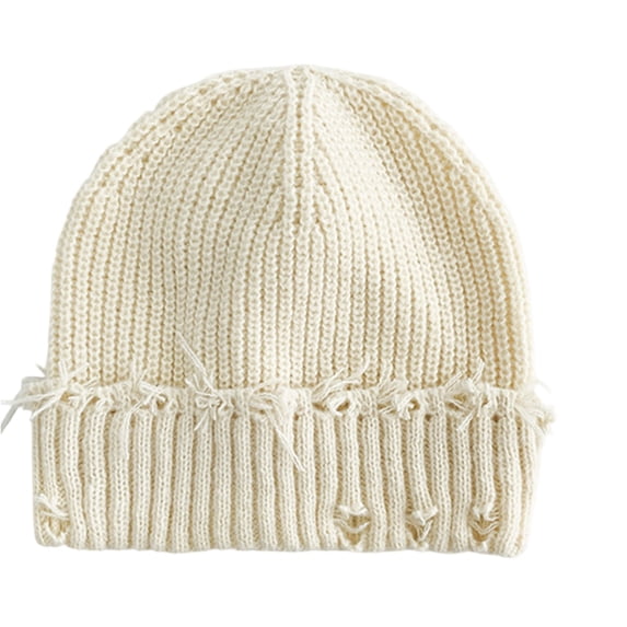 Unisex Adult Distressed Knit Beanie, Winter Y2K Punk Goth Slouch Hat,One Size
