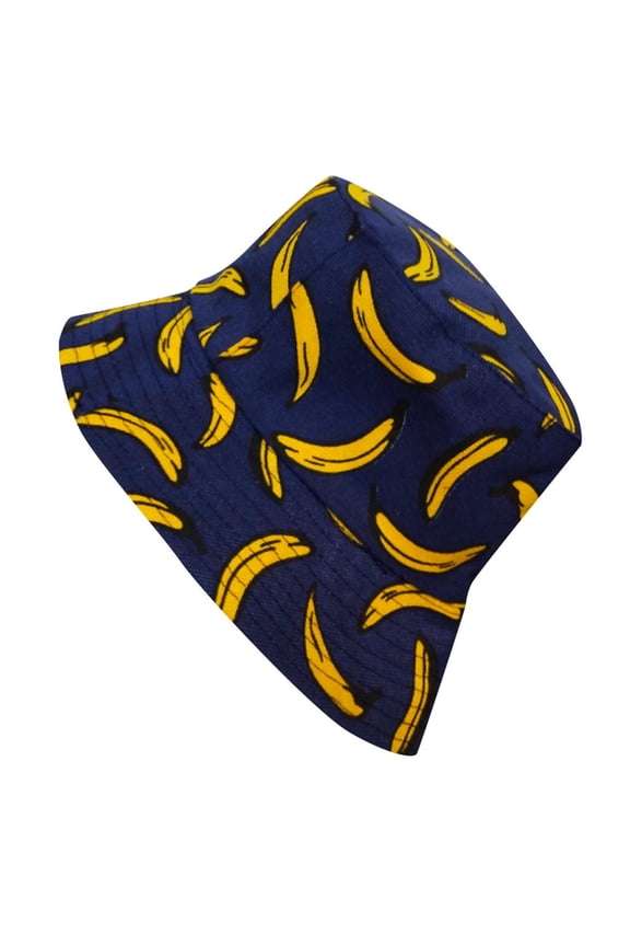 Unisex Adult Double Sided Wear Banana Fisherman Hat Sunscreen Outdoors Cap