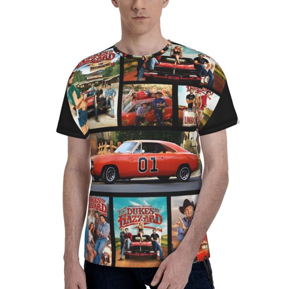 Unisex Adult Dukes Orange Car Haz-zard TShirt Graphic Tee Shirts Short Sleeve Summer Tops For Men Womens