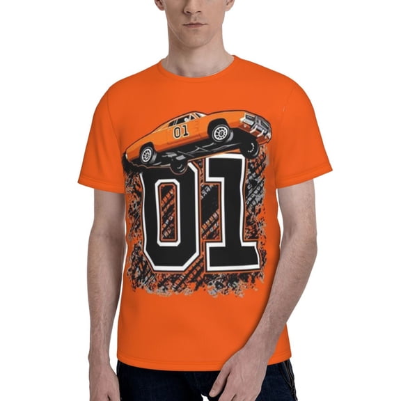 Unisex Adult Dukes Orange Car Haz-zard TShirt Graphic Tee Shirts Short Sleeve Summer Tops For Men Womens
